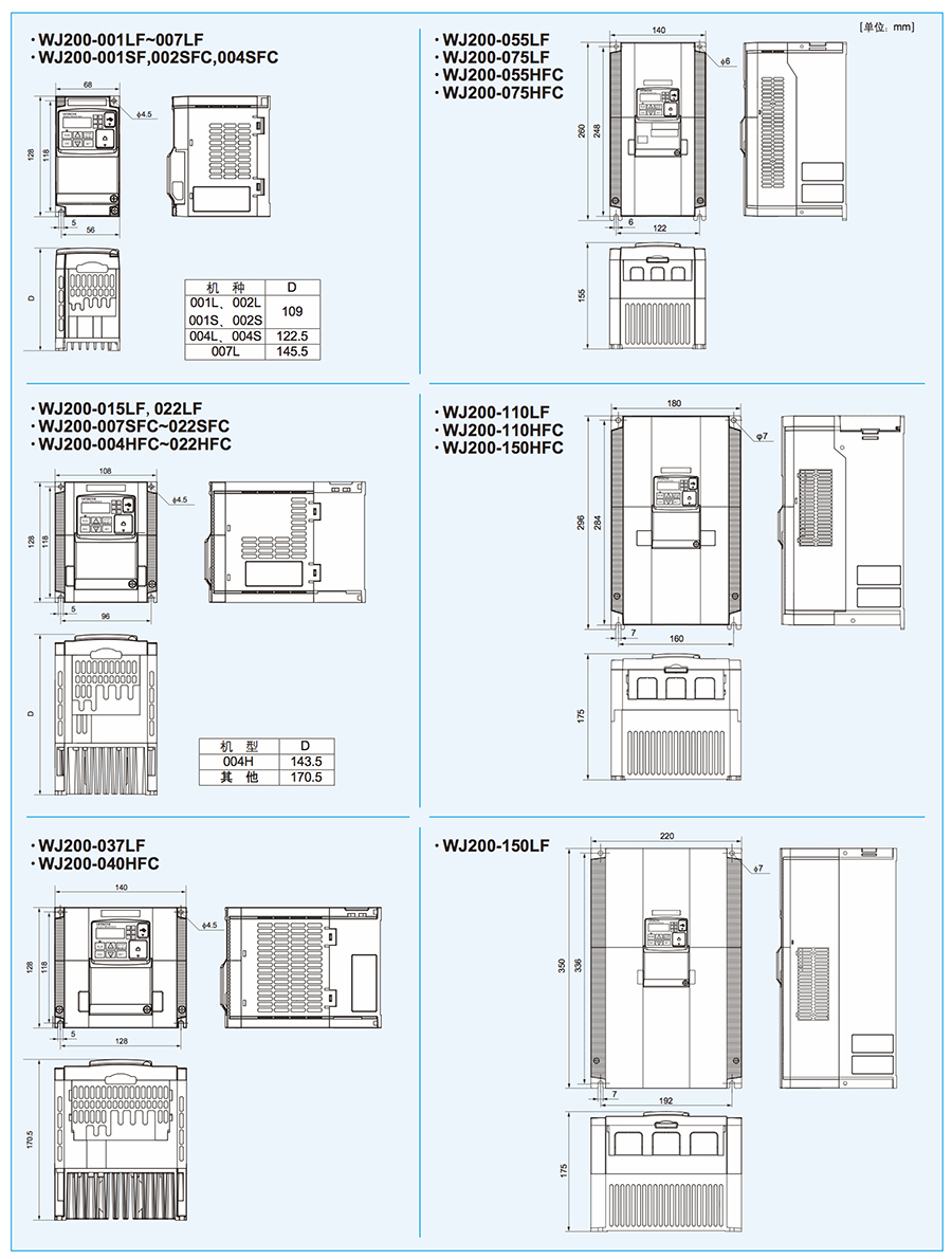 WJ200小型高功能变频器