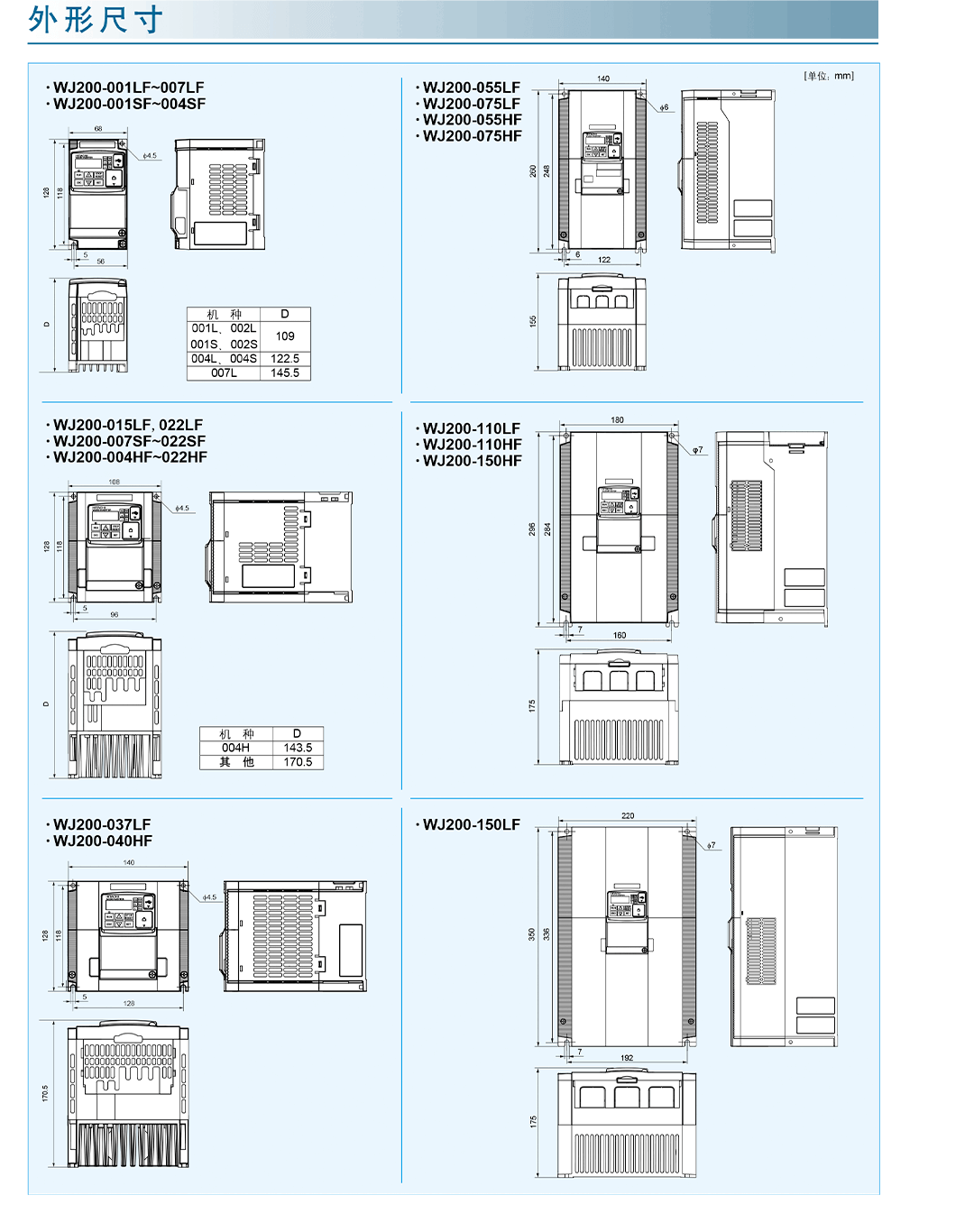 WJ200小型高功能变频器